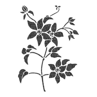 Sjablong - Clematis Flower