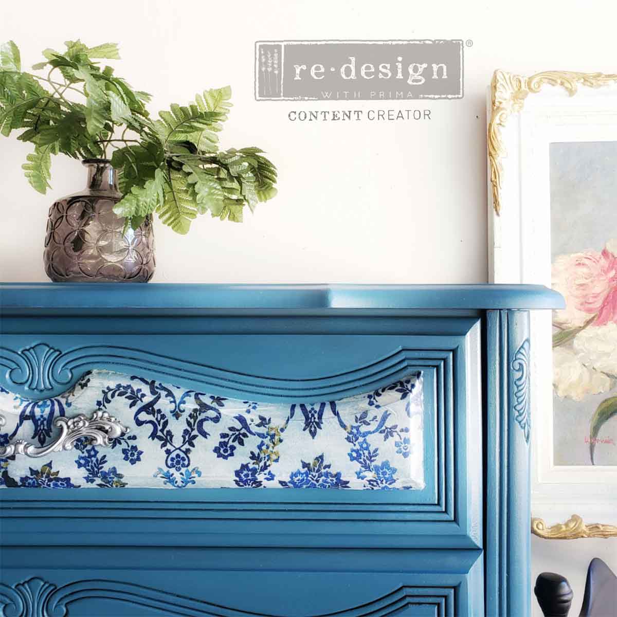 Decoupage - Dekorpapir - Cobalt Flourish