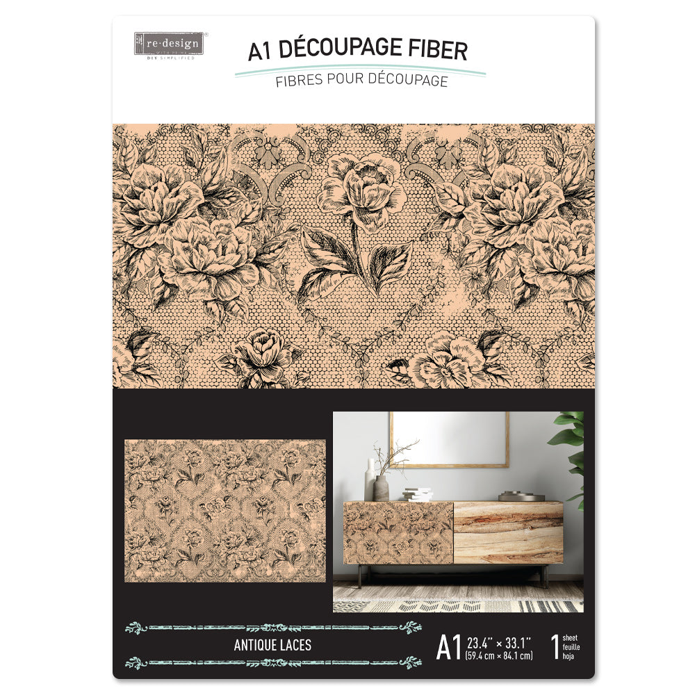 A1 Decoupage Fiber - Antique Laces
