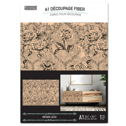A1 Decoupage Fiber - Antique Laces