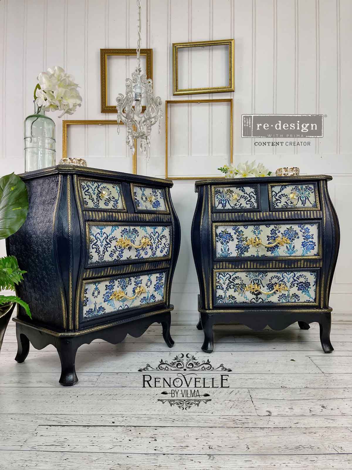 Decoupage - Dekorpapir - Cobalt Flourish