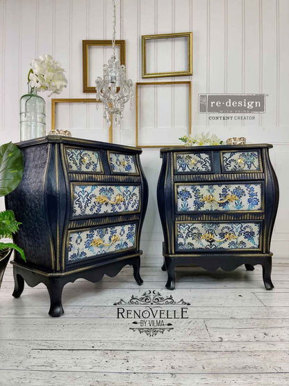 Decoupage - Dekorpapir - Cobalt Flourish