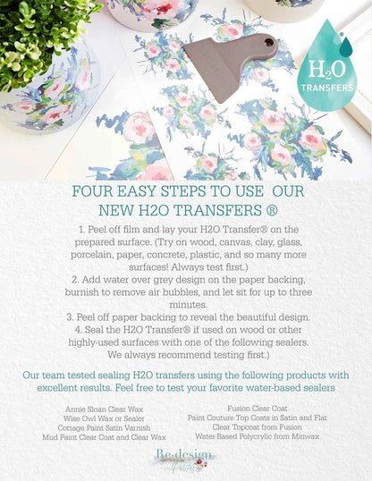 H2O transfer -  Azure Florals Ii